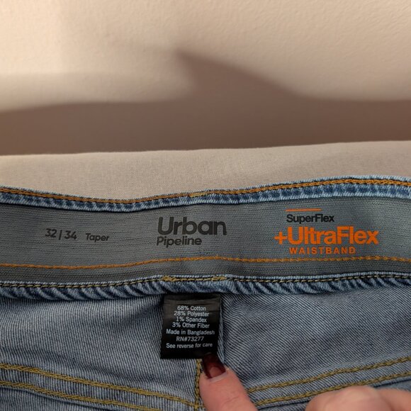 Y2K Revival Urban Pipeline Jeans Mens Size 34x32 UltraFlex Straight Blue Denim - Picture 7 of 10